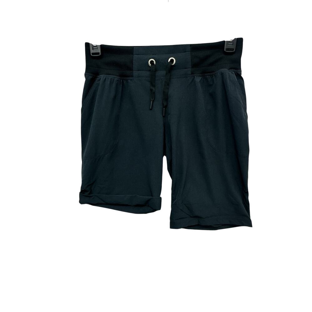 Brooks Avenue Bermuda Running Short Women M Black 2-in-1 Drawstring Snap Cuff